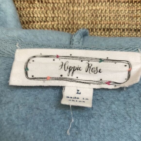 Hippie Rose cropped hoodie color warm grey is blue - Picture 2 of 5